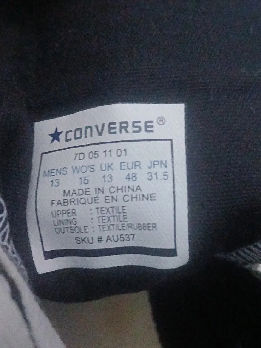 Converse White High Top Sneakers with Blue Star - Picture 2 of 8